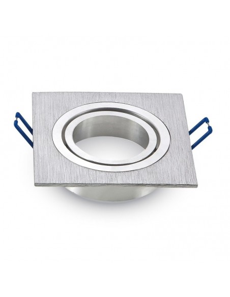 3606-Portafaretto LED da Incasso Quadrato GU e GU MR in Alluminio Spazzolato Orientabile-5