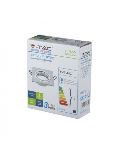 3606-Portafaretto LED da Incasso Quadrato GU e GU MR in Alluminio Spazzolato Orientabile-6