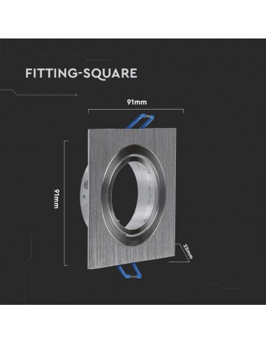 3606-Portafaretto LED da Incasso Quadrato GU e GU MR in Alluminio Spazzolato Orientabile-7