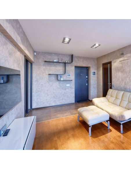 3610-Portafaretto LED Triplo da Incasso Rettangolare xGU e GU MR in Alluminio Spazzolato Orientabile-4