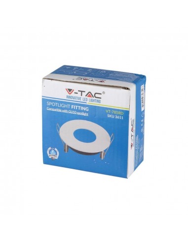 3611-Portafaretto LED da Incasso Rotondo GU e GU MR Colore Bianco Orientabile-2