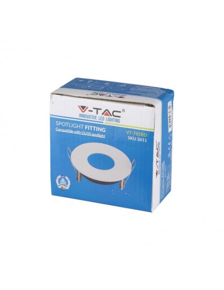 3611-Portafaretto LED da Incasso Rotondo GU e GU MR Colore Bianco Orientabile-2