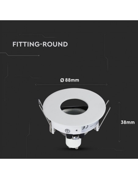 3611-Portafaretto LED da Incasso Rotondo GU e GU MR Colore Bianco Orientabile-3