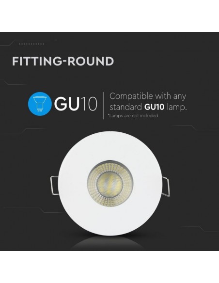 3611-Portafaretto LED da Incasso Rotondo GU e GU MR Colore Bianco Orientabile-5
