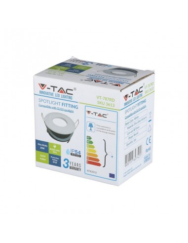 3613-Portafaretto LED da Incasso Rotondo GU e GU MR Colore Bianco IP-2