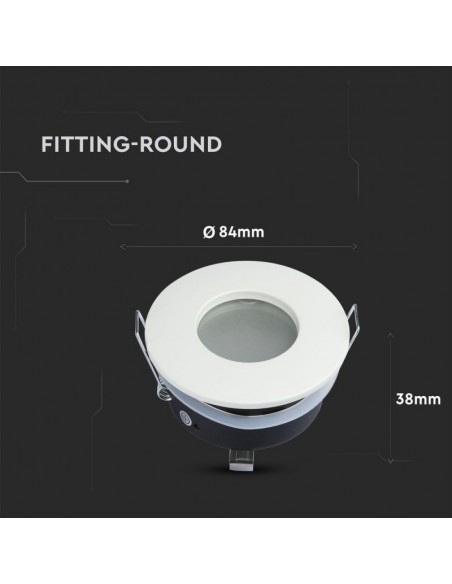 3613-Portafaretto LED da Incasso Rotondo GU e GU MR Colore Bianco IP-3