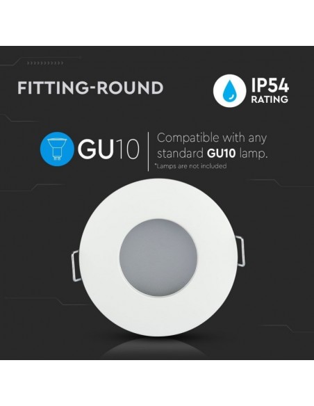 3613-Portafaretto LED da Incasso Rotondo GU e GU MR Colore Bianco IP-5