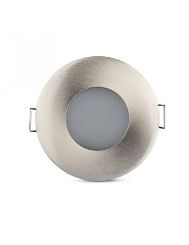 3614-Portafaretto LED da Incasso Rotondo GU e GU MR Colore Grigio Satinato IP-7