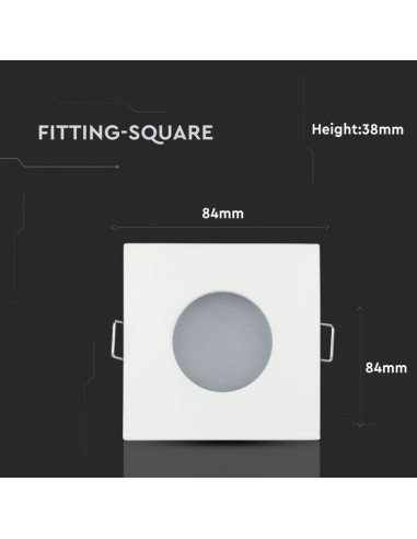 3615-Portafaretto LED da Incasso Quadrato GU e GU MR Colore Bianco IP-3