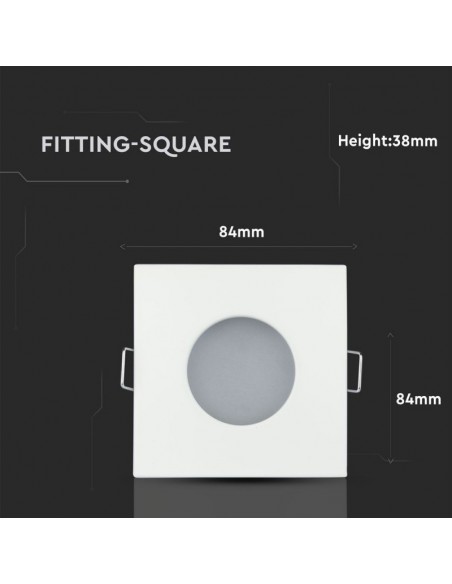 3615-Portafaretto LED da Incasso Quadrato GU e GU MR Colore Bianco IP-3