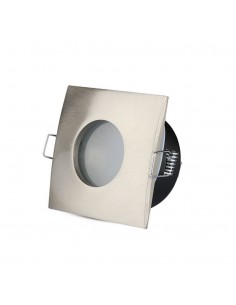 3616-Portafaretto LED da Incasso Quadrato GU e GU MR Colore Nichel Satinato IP-1