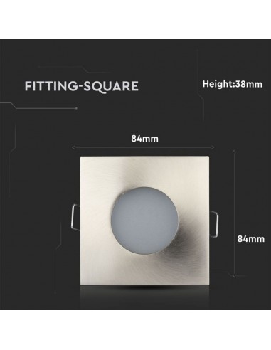3616-Portafaretto LED da Incasso Quadrato GU e GU MR Colore Nichel Satinato IP-3