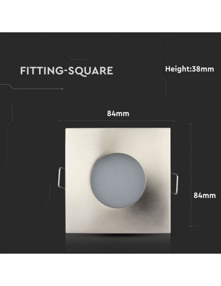 3616-Portafaretto LED da Incasso Quadrato GU e GU MR Colore Nichel Satinato IP-3