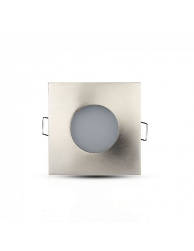 3616-Portafaretto LED da Incasso Quadrato GU e GU MR Colore Nichel Satinato IP-7