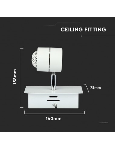3617-Portafaretto LED da Incasso GU Colore Bianco Orientabile-3