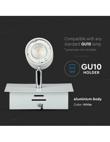 3617-Portafaretto LED da Incasso GU Colore Bianco Orientabile-5
