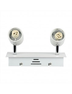 3618-Portafaretto LED Doppio da Incasso xGU e GU MR Colore Bianco Orientabile-1