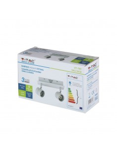 3618-Portafaretto LED Doppio da Incasso xGU e GU MR Colore Bianco Orientabile-1 2