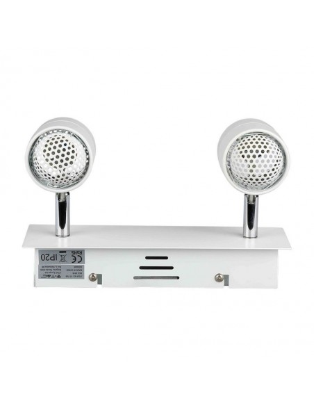 3618-Portafaretto LED Doppio da Incasso xGU e GU MR Colore Bianco Orientabile-7