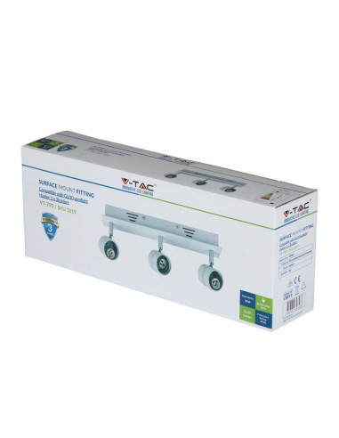 3619-Portafaretto LED Triplo da Incasso xGU e GU MR Colore Bianco Orientabile-2