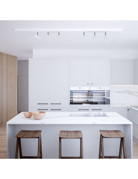 3619-Portafaretto LED Triplo da Incasso xGU e GU MR Colore Bianco Orientabile-4