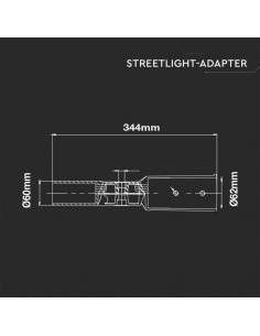 3624-Raccordo Regolabile per Armature Stradali da -1 2