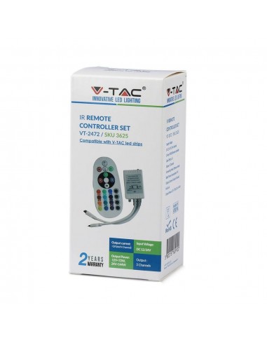 3625-Controller Dimmer Infrarossi IR per Strip LED RGB  Canali V/V A con Telecomando  Tasti-2