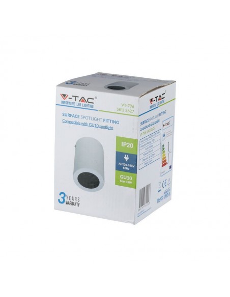 3627-Portafaretto LED Montaggio a Plafone Rotondo GU e GU MR Colore Bianco Orientabile-2