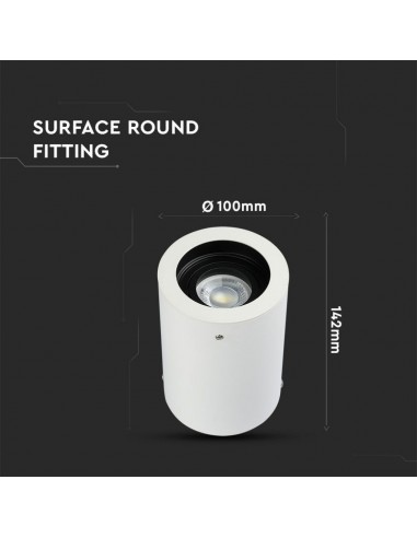 3627-Portafaretto LED Montaggio a Plafone Rotondo GU e GU MR Colore Bianco Orientabile-3