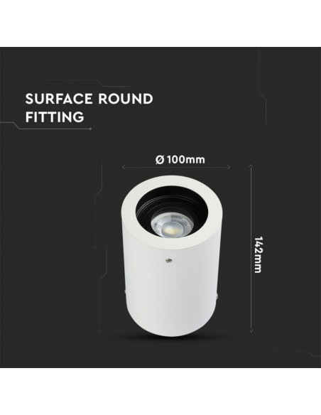 3627-Portafaretto LED Montaggio a Plafone Rotondo GU e GU MR Colore Bianco Orientabile-3