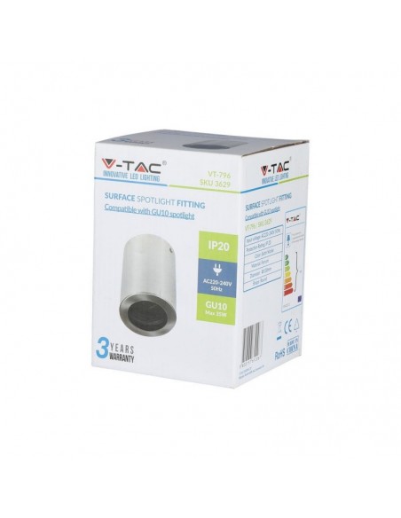 3629-Portafaretto LED Montaggio a Plafone Rotondo GU e GU MR Colore Nichel Satinato Orientabile-2