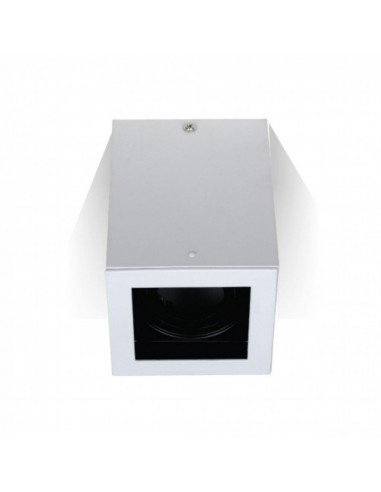 3630-Portafaretto LED Montaggio a Plafone Quadrato GU e GU MR Colore Bianco Orientabile-1