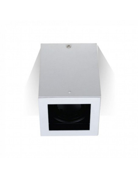 3630-Portafaretto LED Montaggio a Plafone Quadrato GU e GU MR Colore Bianco Orientabile-1