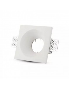 3641-Portafaretto LED da Incasso Quadrato GU e GU MR Corpo in Gesso Bianco-1