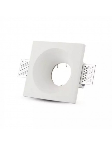 3641-Portafaretto LED da Incasso Quadrato GU e GU MR Corpo in Gesso Bianco-1