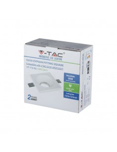 3641-Portafaretto LED da Incasso Quadrato GU e GU MR Corpo in Gesso Bianco-1 2