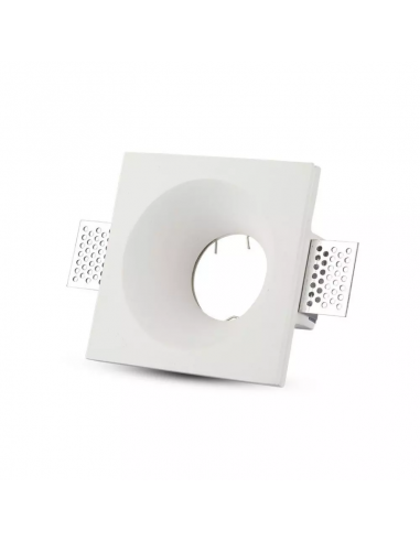 3641-Portafaretto LED da Incasso Quadrato GU e GU MR Corpo in Gesso Bianco-6