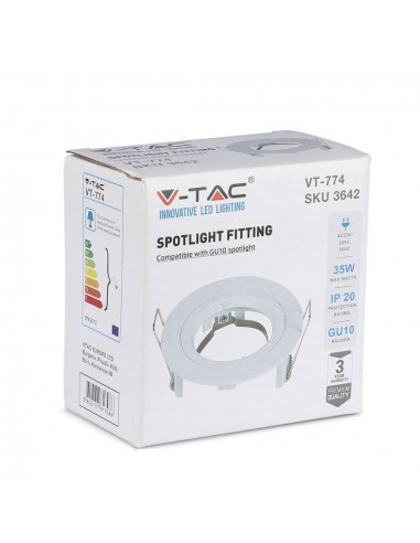 3642-Portafaretto LED da Incasso Rotondo GU e GU MR Colore Bianco-2