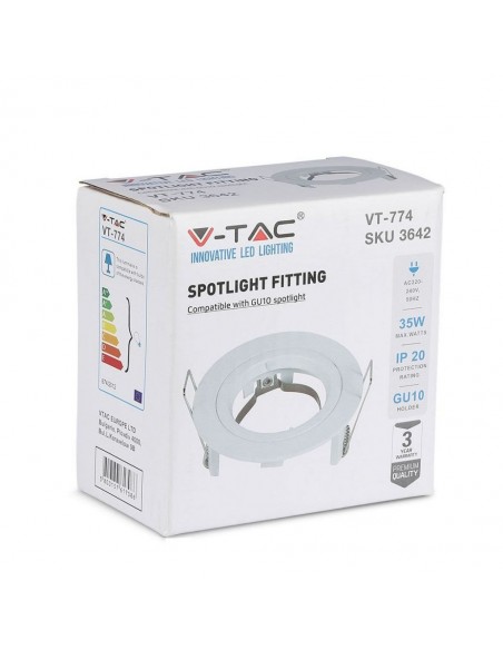 3642-Portafaretto LED da Incasso Rotondo GU e GU MR Colore Bianco-2