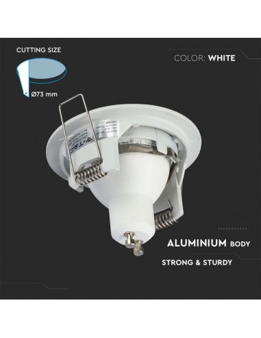 3642-Portafaretto LED da Incasso Rotondo GU e GU MR Colore Bianco-4