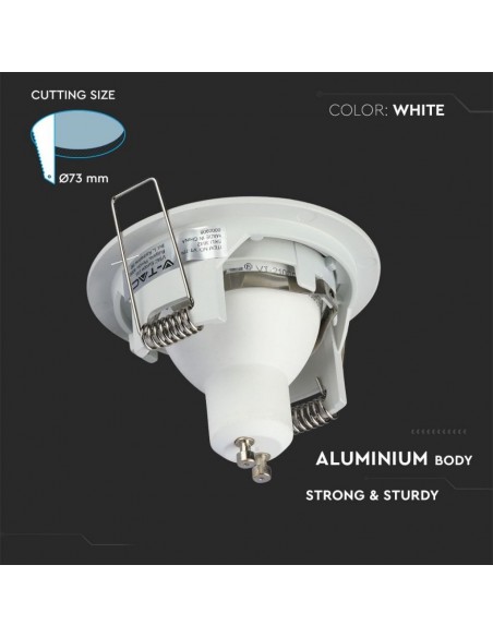 3642-Portafaretto LED da Incasso Rotondo GU e GU MR Colore Bianco-4