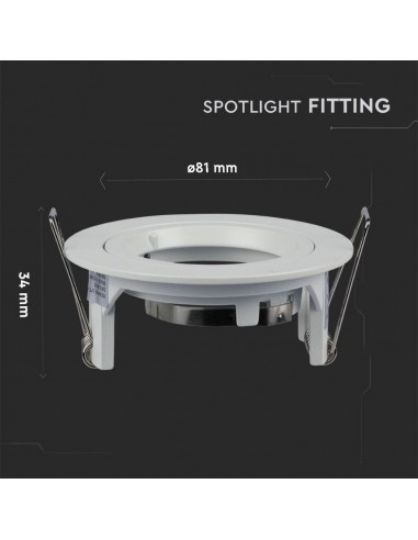 3642-Portafaretto LED da Incasso Rotondo GU e GU MR Colore Bianco-5