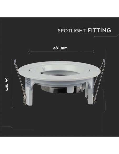 3642-Portafaretto LED da Incasso Rotondo GU e GU MR Colore Bianco-5