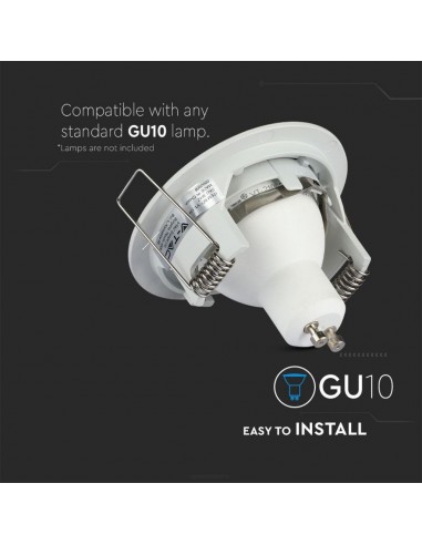 3642-Portafaretto LED da Incasso Rotondo GU e GU MR Colore Bianco-6