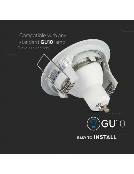 3642-Portafaretto LED da Incasso Rotondo GU e GU MR Colore Bianco-6