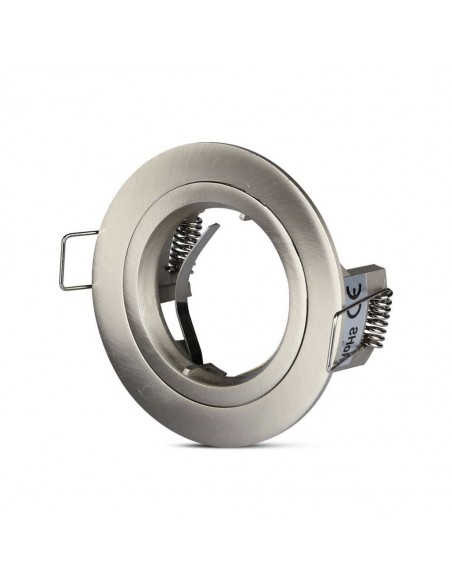 3643-Portafaretto LED da Incasso Rotondo GU e GU MR Colore Nichel Satinato-1