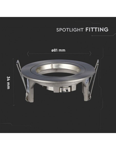 3643-Portafaretto LED da Incasso Rotondo GU e GU MR Colore Nichel Satinato-3
