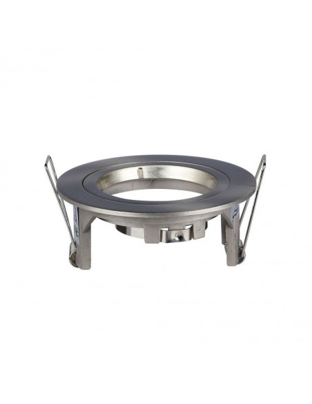 3643-Portafaretto LED da Incasso Rotondo GU e GU MR Colore Nichel Satinato-7