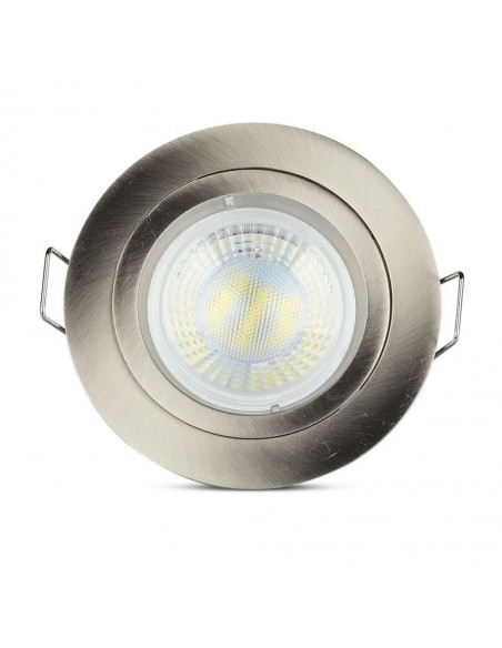 Portafaretto LED da Incasso Rotondo GU10 e GU5.3 (MR16) Nichel Satinato