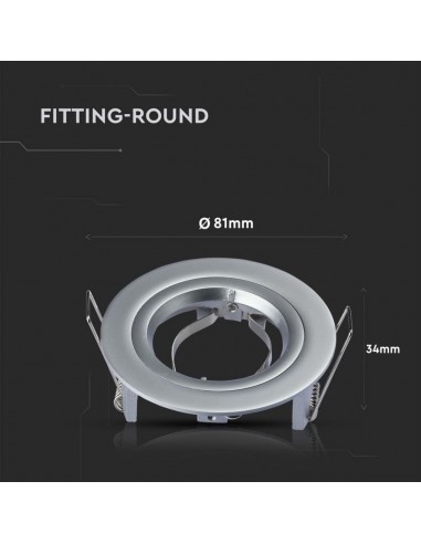 3644-Portafaretto LED da Incasso Rotondo GU e GU MR Colore Grigio-3